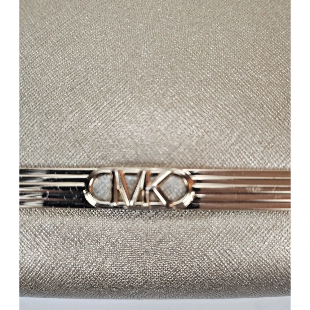 Michael Kors Mona Leather Clutch/Crossbody/Shoulder Bag - Metallic Gold - NWT